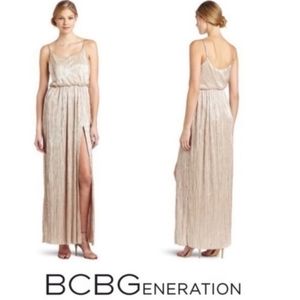 BCBGeneration champagne slit gown S